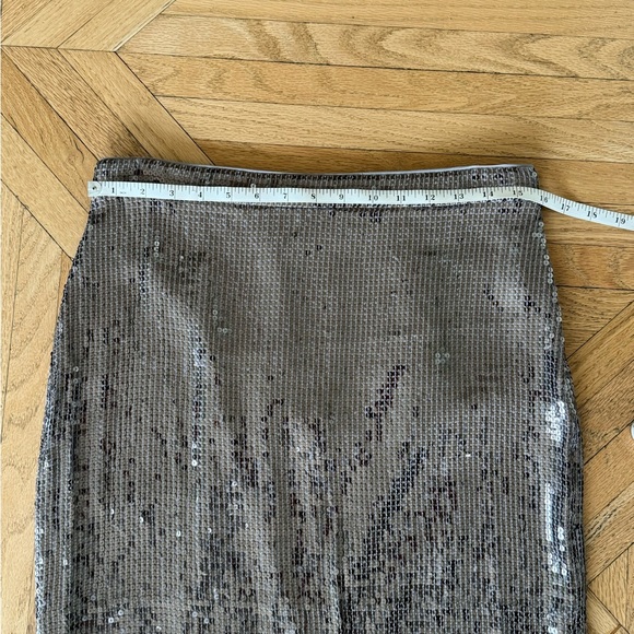 Alice + Olivia Sequin Gunmetal Silver Skirt 10 - Picture 11 of 13